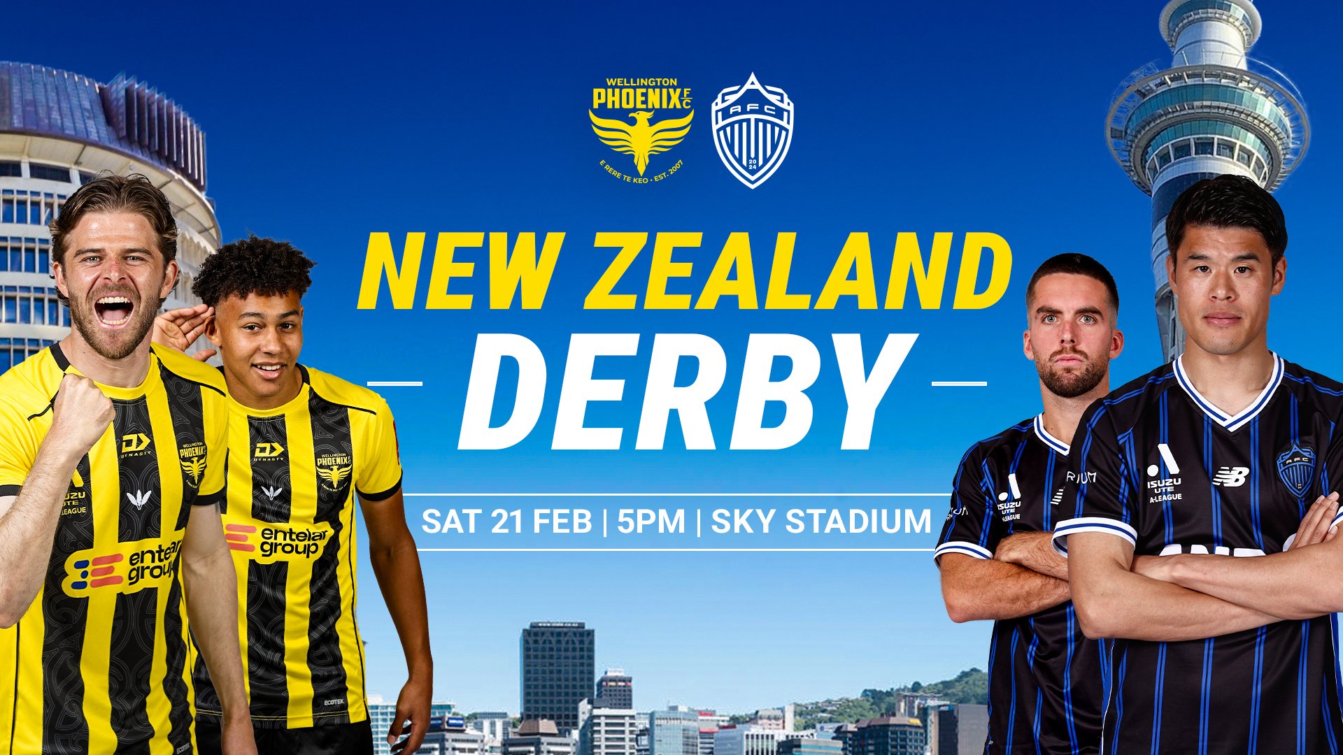 New Zealand Derby | Sat 21 Feb | 5pm | Sky Stadium