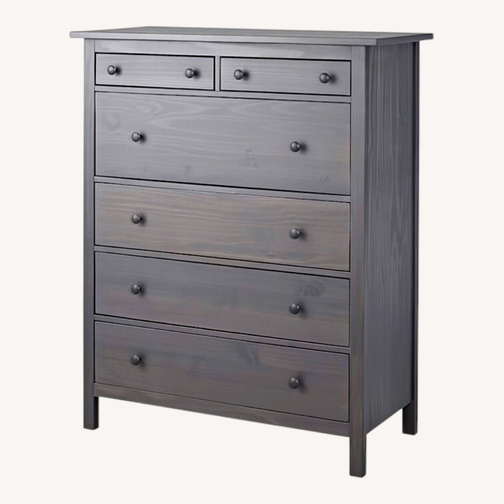 Image of Ikea Hemnes Dark Gray Wood Dresser