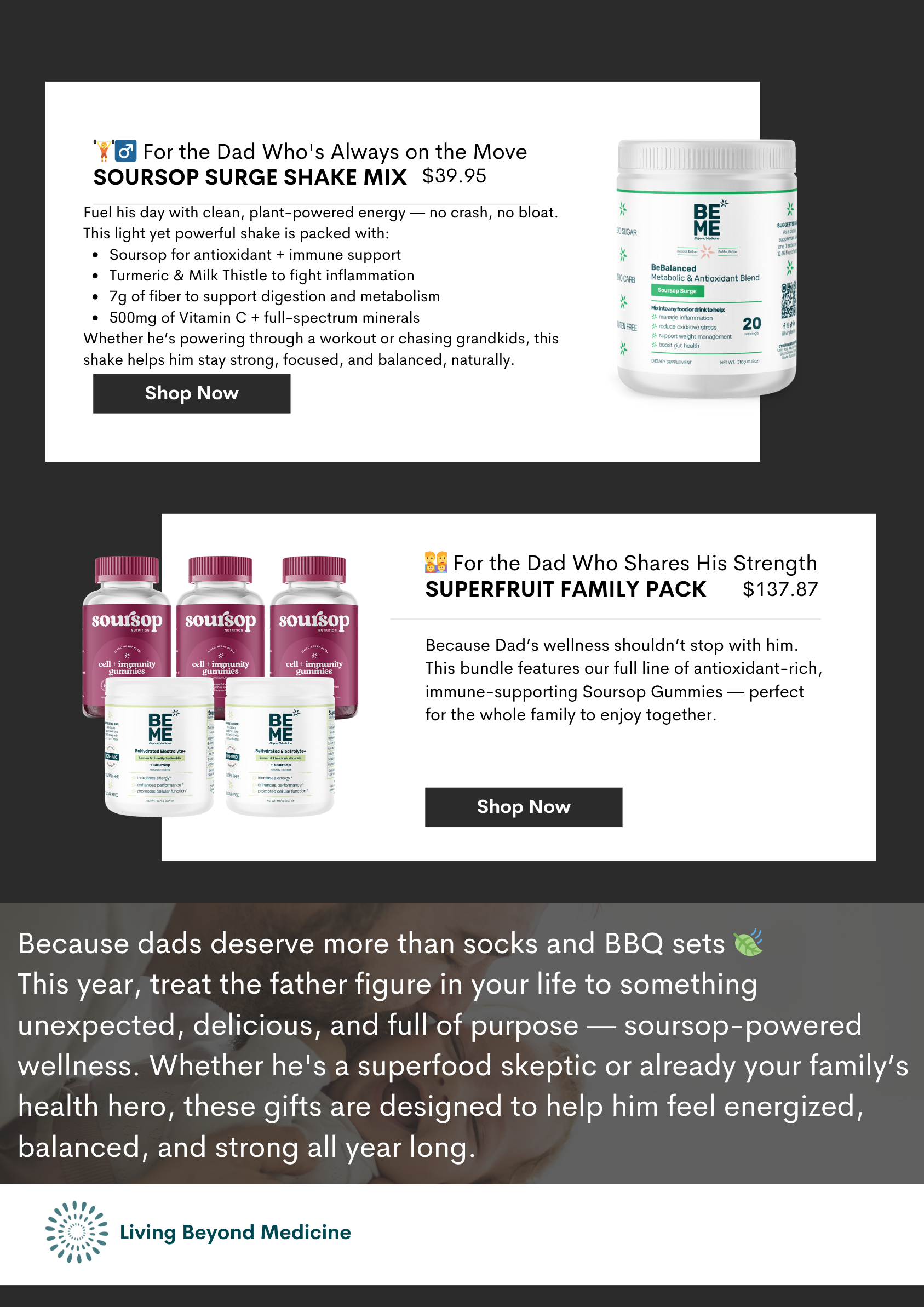 💧 For the Dad Who Hydrates Like a Pro 💦 BeHydrated+ Electrolyte Gummies Soursop meets essential minerals to help replenish hydration and fight fatigue — perfect for runners, golfers, or yardwork warriors. Because sometimes too much water can wash away nutrients.