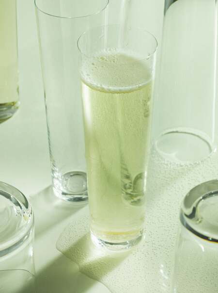 Hand-Blown Crystal Champagne Glasses (Set of 4)