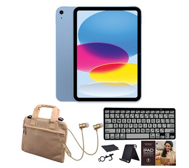 Apple iPad 10.9" Gen 10 64GB w/ Large Print Bluetooth Keyboard & More