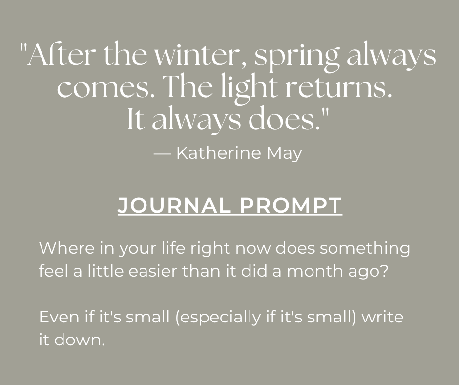 quote and journal prompt for Ligthness Returns theme