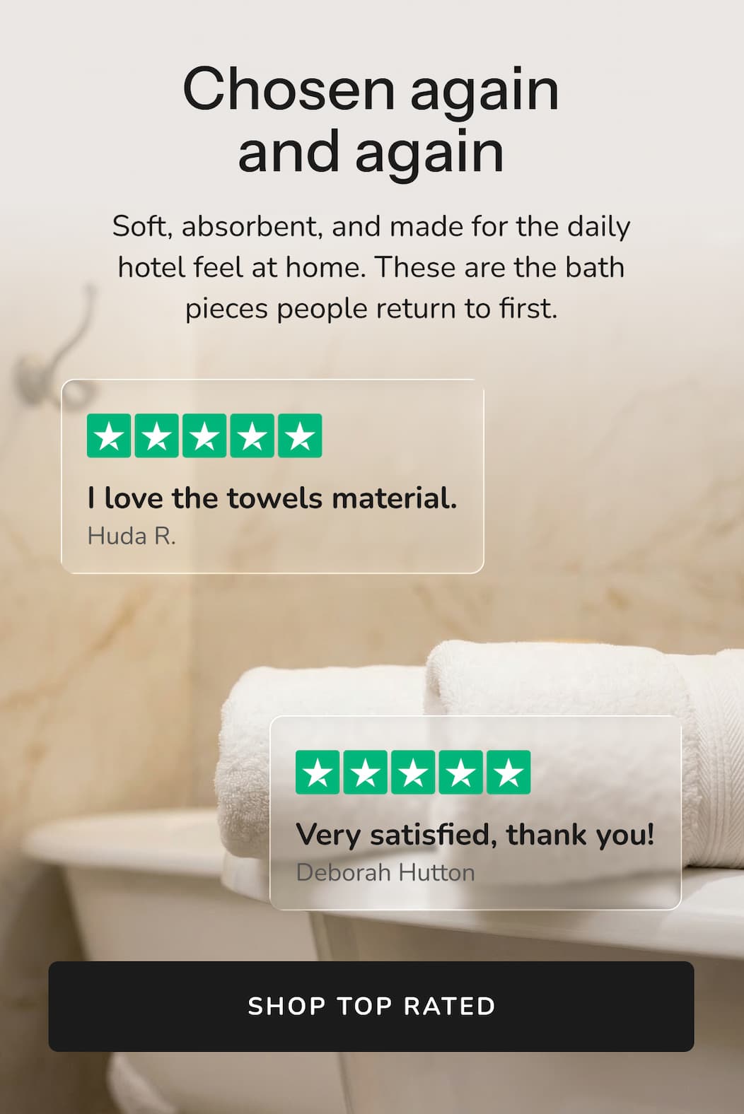 Chosen again and again Soft, absorbent, and made for the daily hotel feel at home. These are the bath pieces people return to first.
