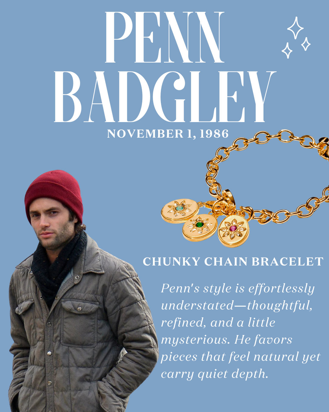 Penn Badgley- Chunky Chain Bracelet