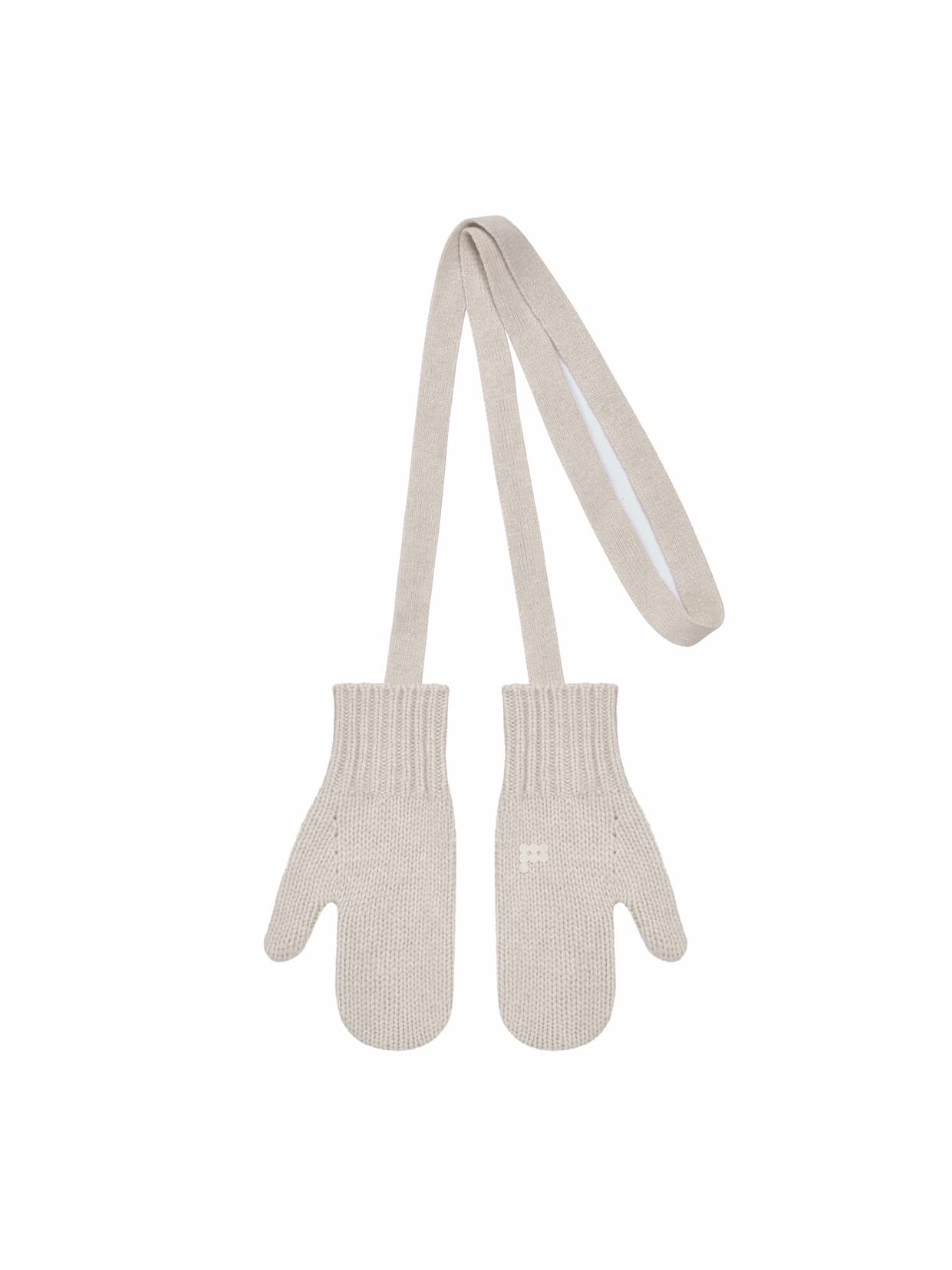 Recycled Cashmere Chunky Mittens - Oatmeal