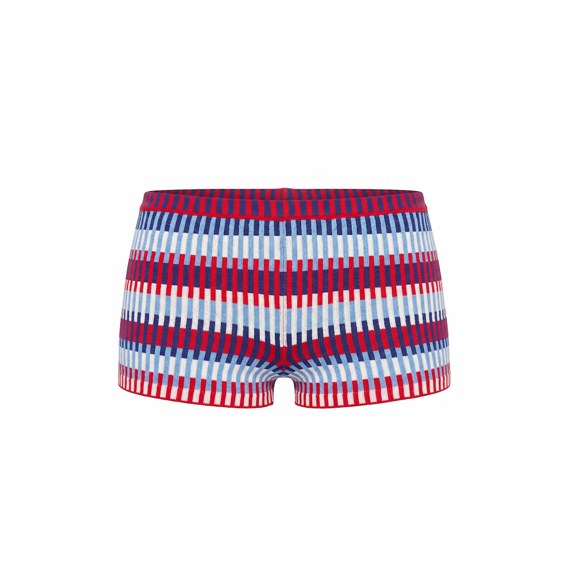Red, white and blue multicolored short