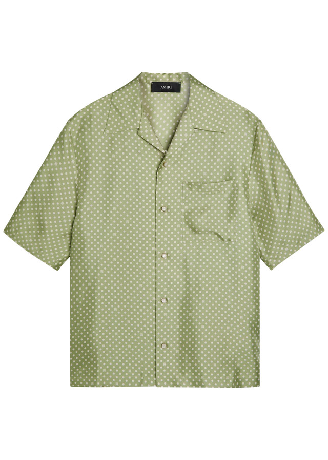 AMIRI Polka Dot pearl button silk shirt