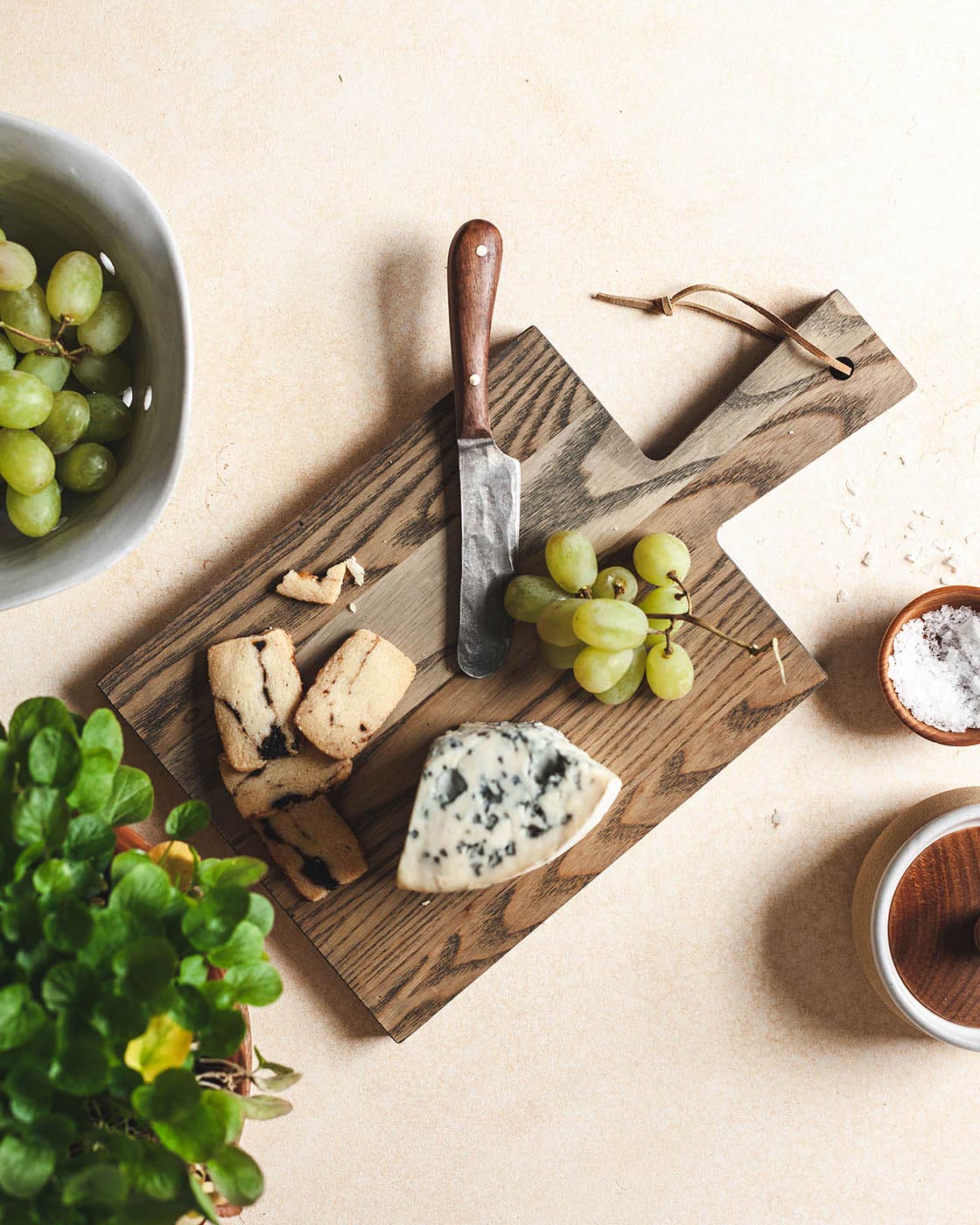 A hand-finished wooden serving board