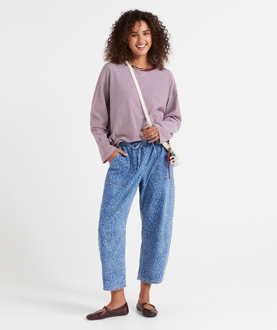 ROMI MID RISE BARREL ELASTICATED JEAN