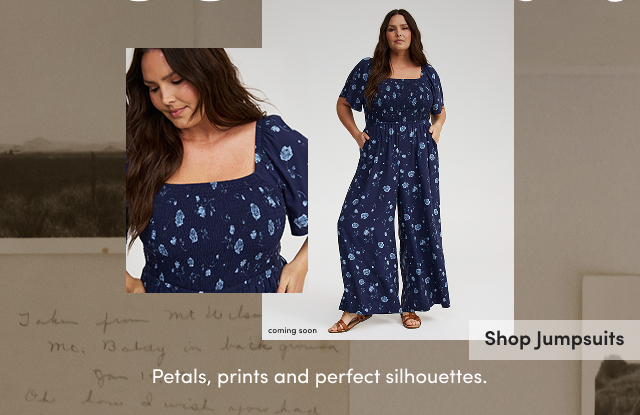 Coming Soon | Petals, prints and perfect silhouettes. | Shop Jumpsuits >