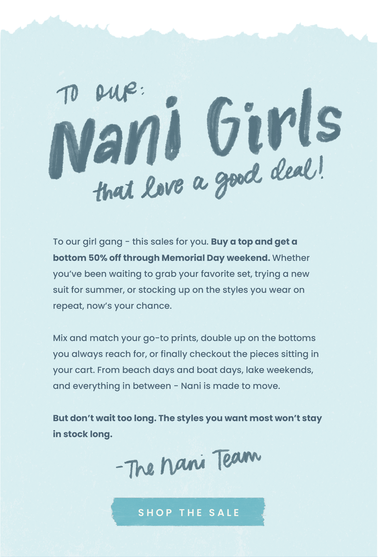 To our: Nani Girls that love a good deal!