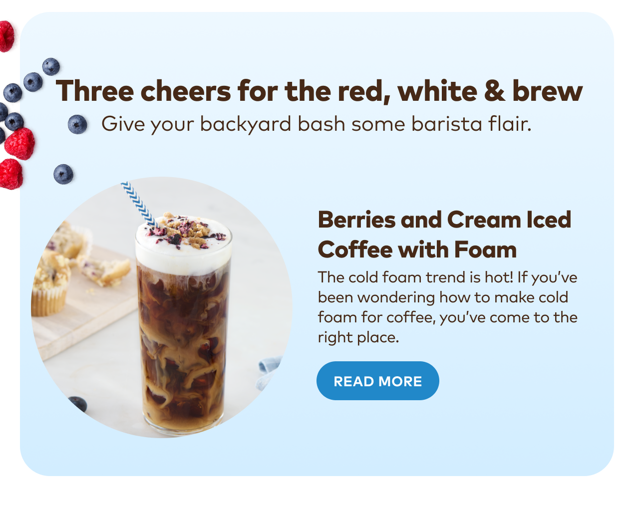 Berries and Cream Iced Coffee with Foam