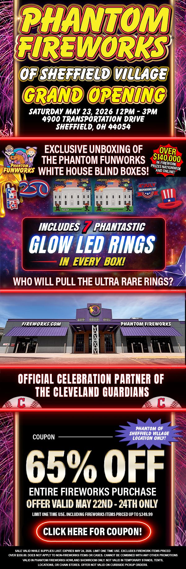 Phantom Fireworks — The Official Celebration Partner of the Cleveland Guardians — Is Coming to Sheffield Village