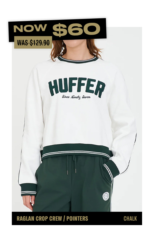 RAGLAN CROP CREW/POINTERS CHALK