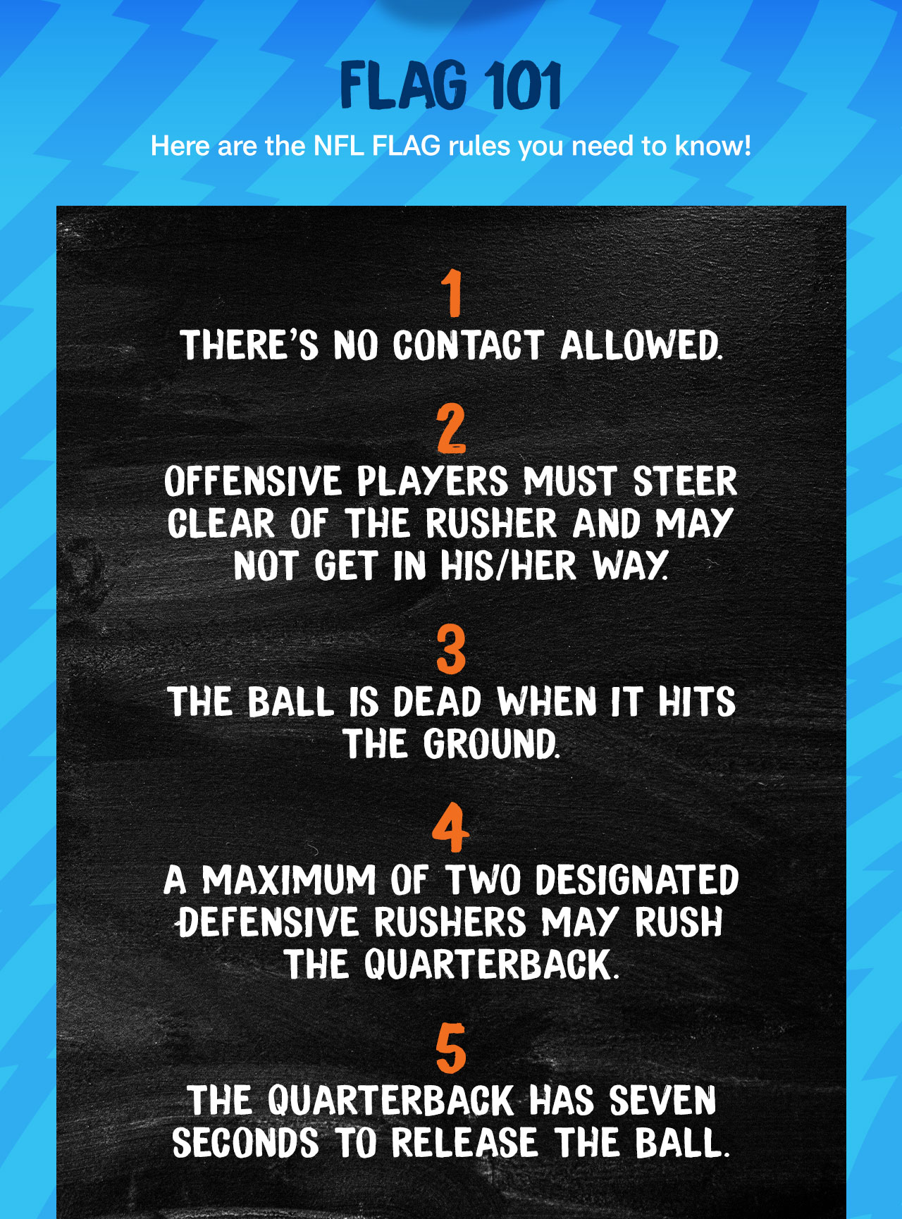 FLAG 101. Here are the NFL FLAG rules you need to know!