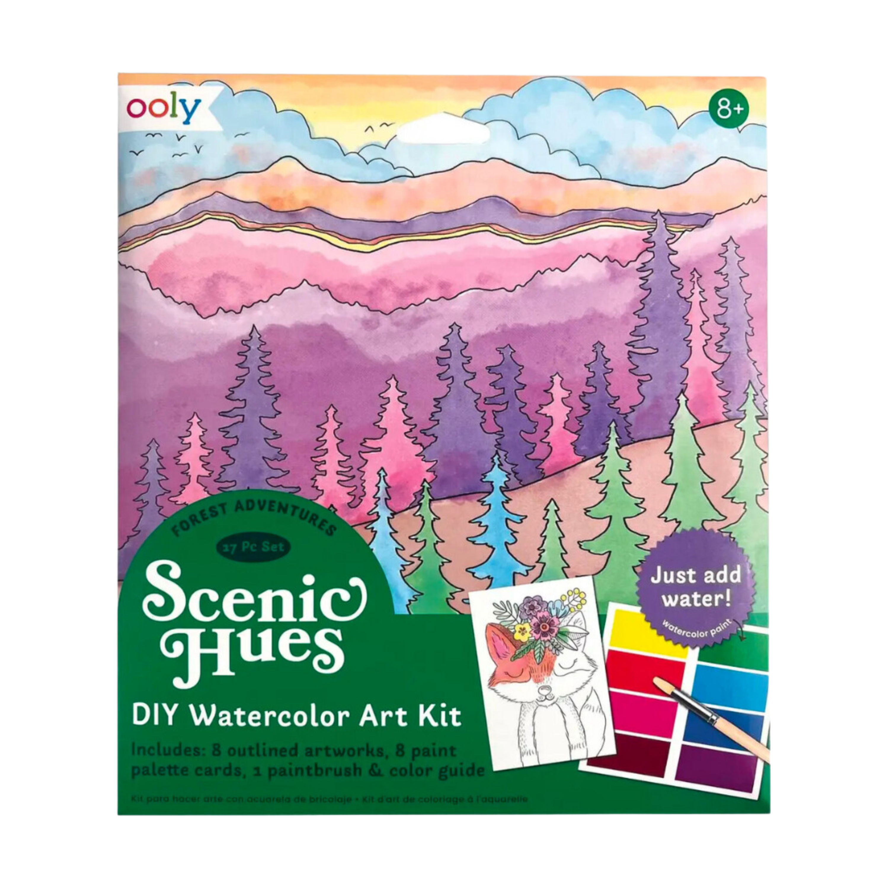 Image of Scenic Hues D.I.Y. Watercolor Kit Forest Adventure