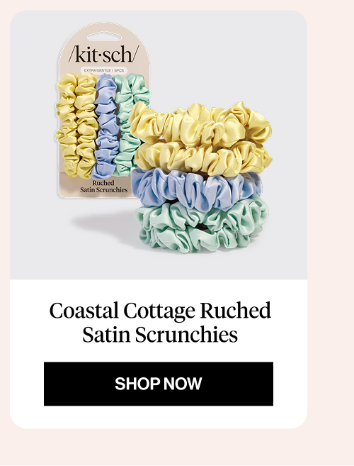 Coastal Cottage Multi-color Ruched Satin Scrunchies