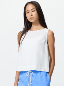 Linen Blend Blouse | Sleeveless