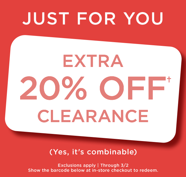 Extra 20% off Clearance