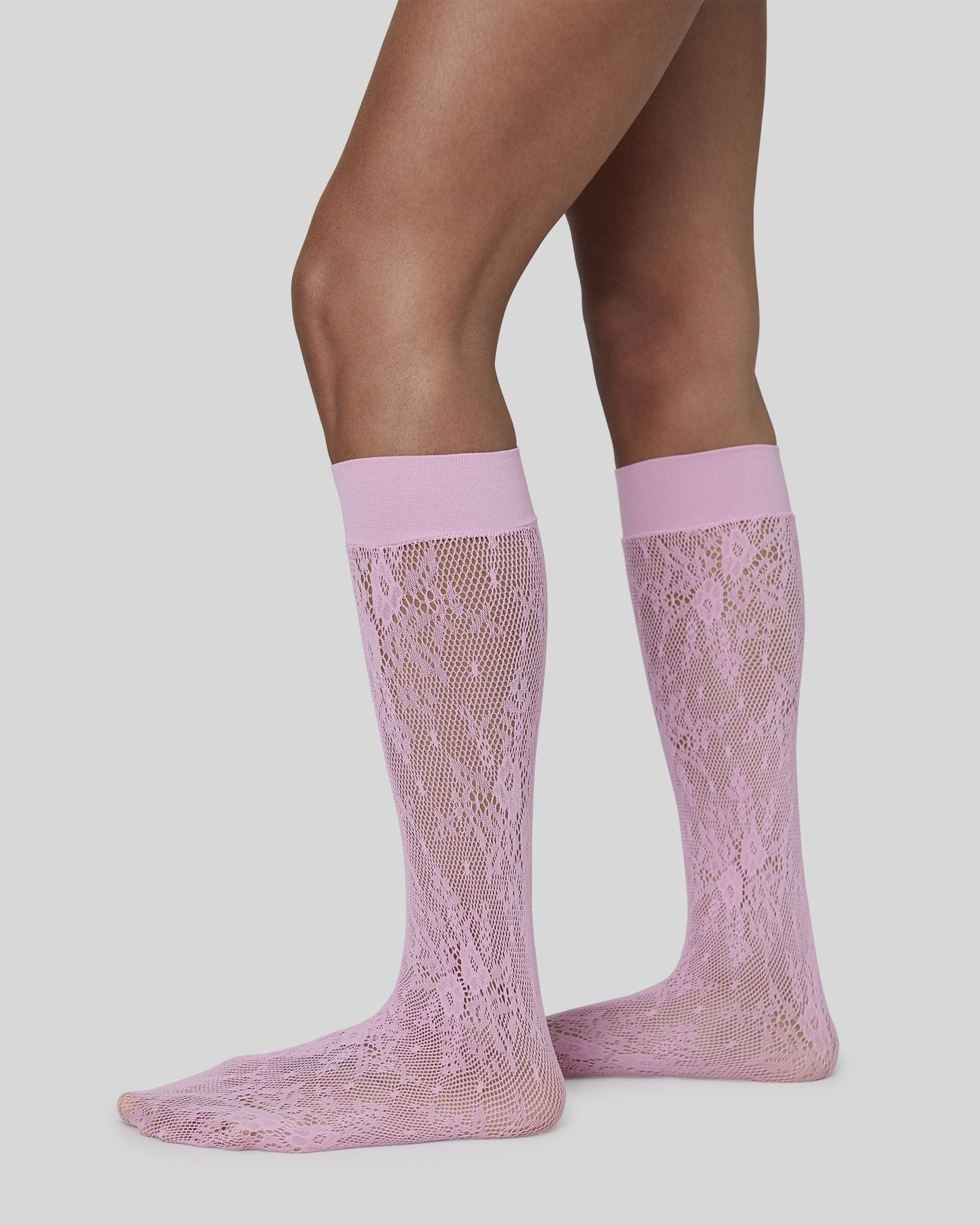 Rosa Lace Knee-Highs Dusty Pink