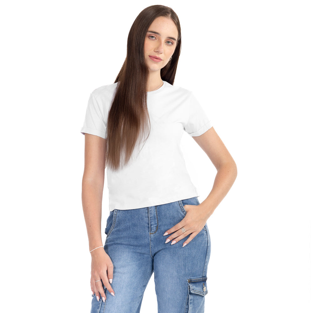 Playera Regular Fit Manga Corta-BLANCO / L