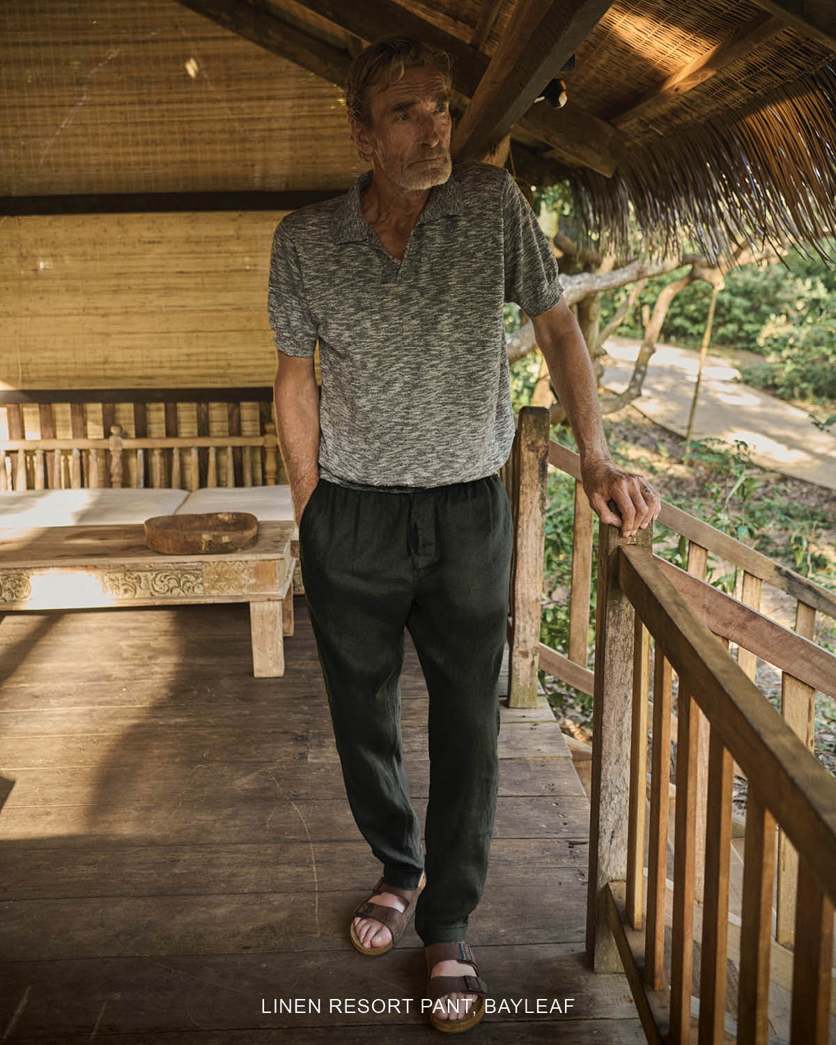 Shop Linen Resort Pant, Bayleaf online and instore at Rodd & Gunn