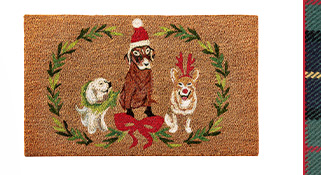 Holiday Dogs Coir Mat