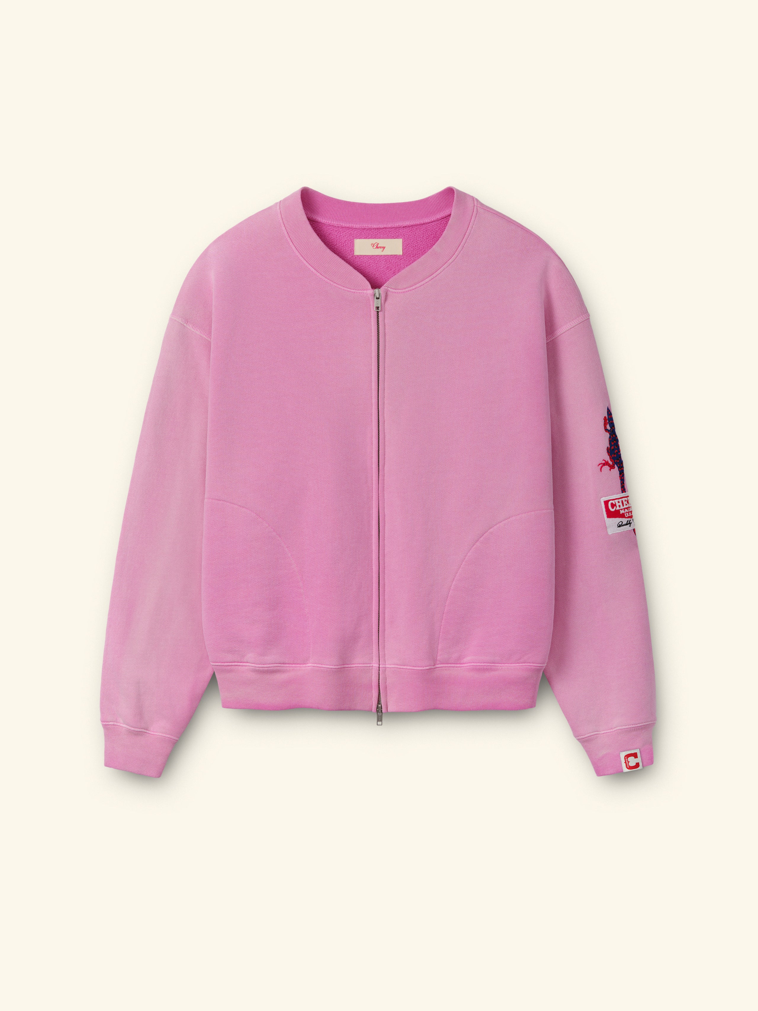 Image of Gecko Zip Up Crew (Fuchsia)