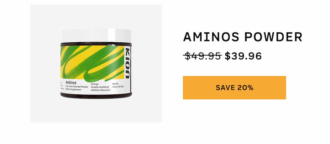 Aminos Powder. Save 20%.