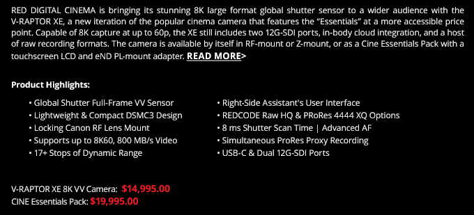 RED is bringing its global shutter sensor to a wider audience...Read More