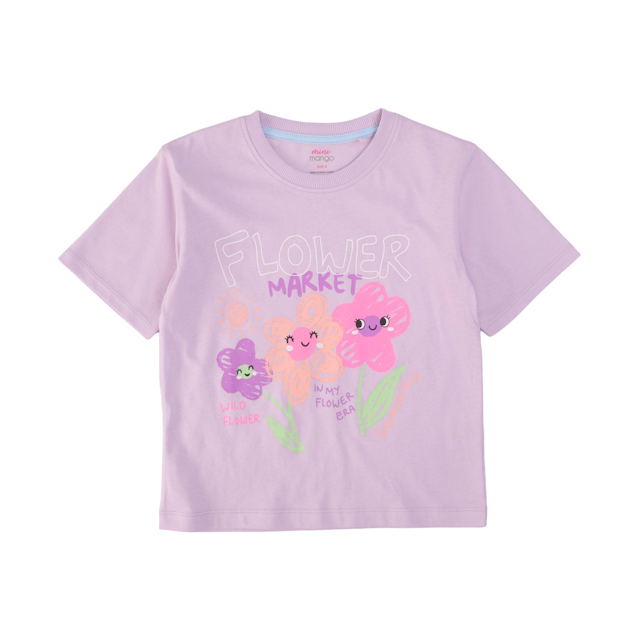 Little Girls' Short Sleeve Front & Back Print Tee