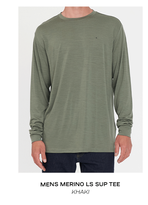 MERINO LS SUP TEE KHAKI