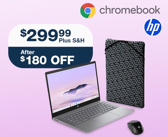 HP 14-inch Chromebook Plus Laptop Bundle with Intel Core i3 Processor $299.99 After $180 Off Plus S&H