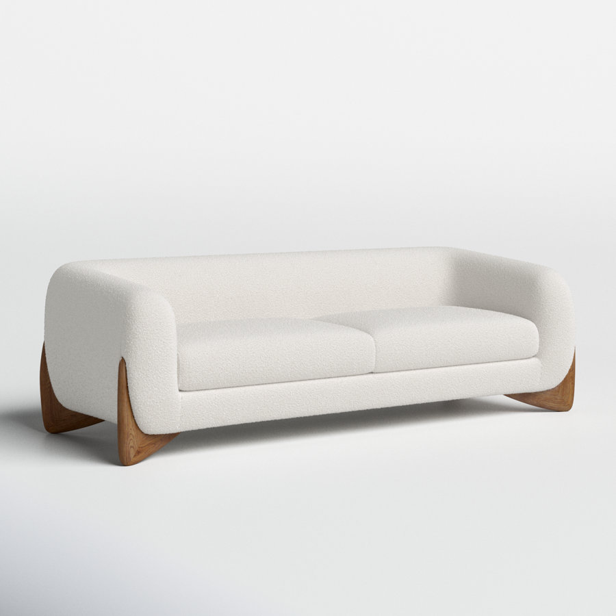Amala 90" Round Arm Sofa, Boucle