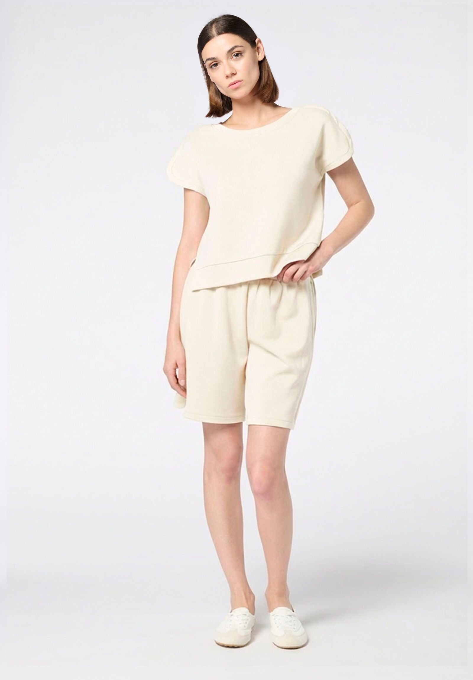 Image of Modal Boarding Pass Technical Fabric Shorts - Ivory