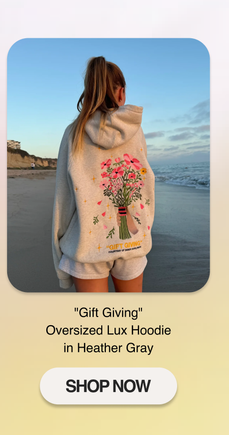 "Gift Giving" Oversized Lux Hoodie in Heather Gray
