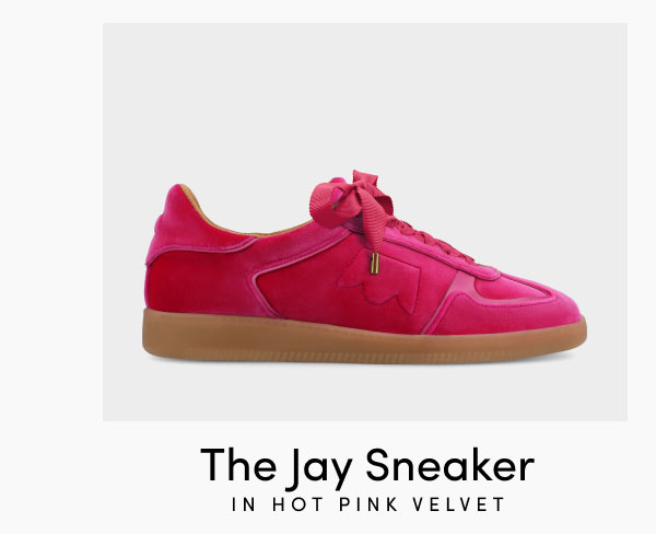 The Jay Sneaker In Hot Pink Velvet