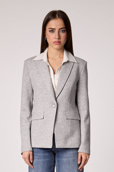 Helen Blazer in Heather Cement With Removable Shirt Insert