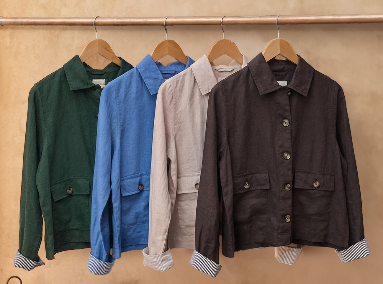Collared Lightweight Linen Jacket