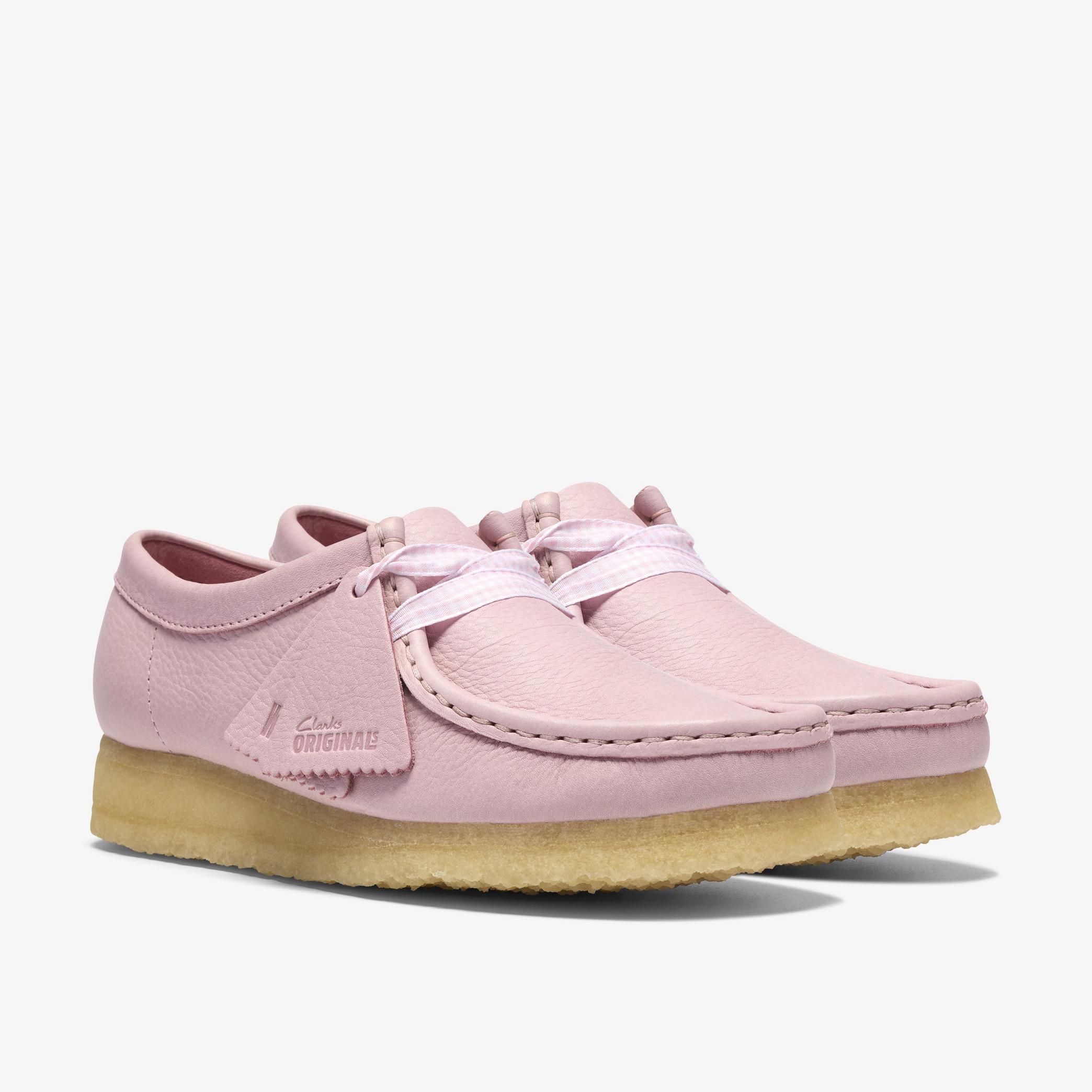 Shop Wallabee Baby Pink Leather