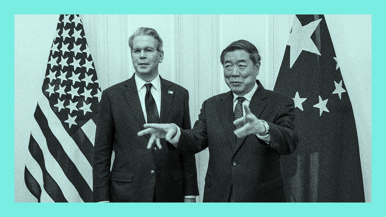 US Secretary of the Treasury Scott Bessent and Chinese Vice Premier He Lifeng.