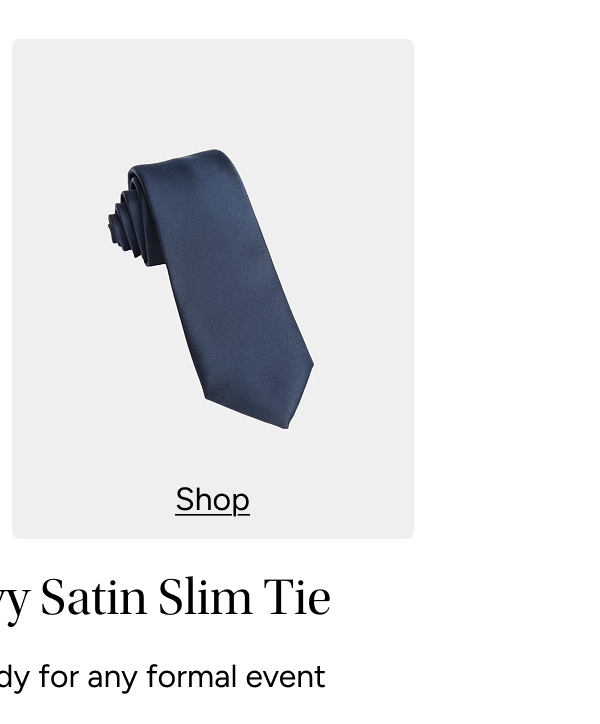 Navy Satin Slim Tie