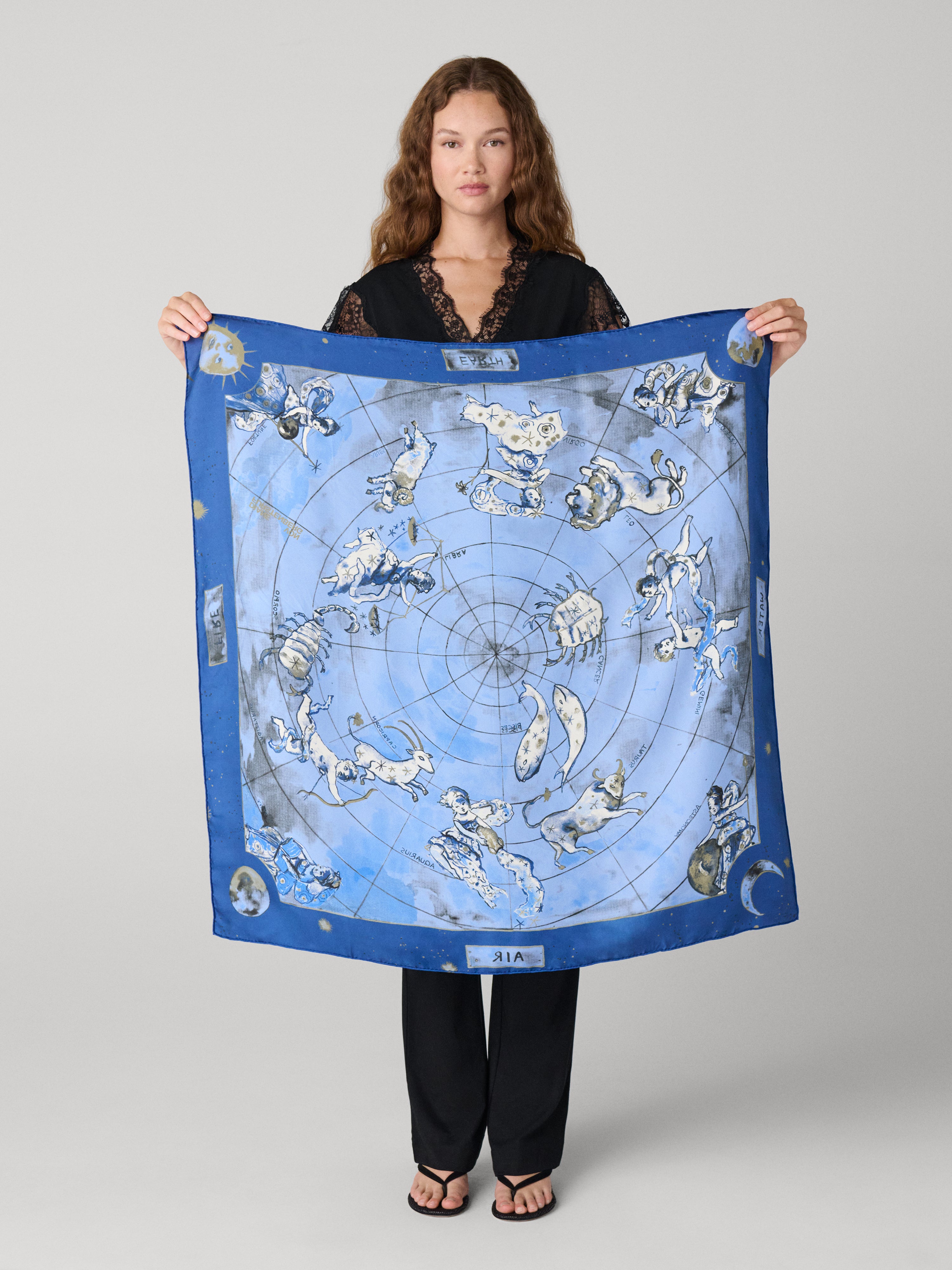 Image of Zodiac Flag Silk Scarf
