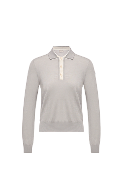 Wool Long Sleeve Polo Shirt