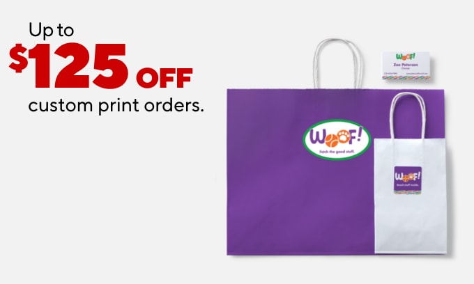 Your brand boosted
Up to $125 off custom printer orders
30% off custom labels
30% off select Staples sign holders when you buy 3 or more