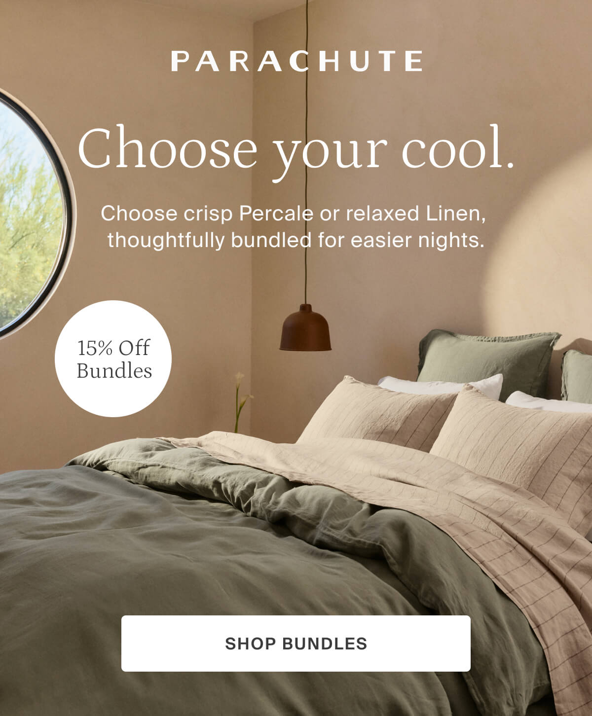 parachute, choose your cool, shop bundles, 15% off