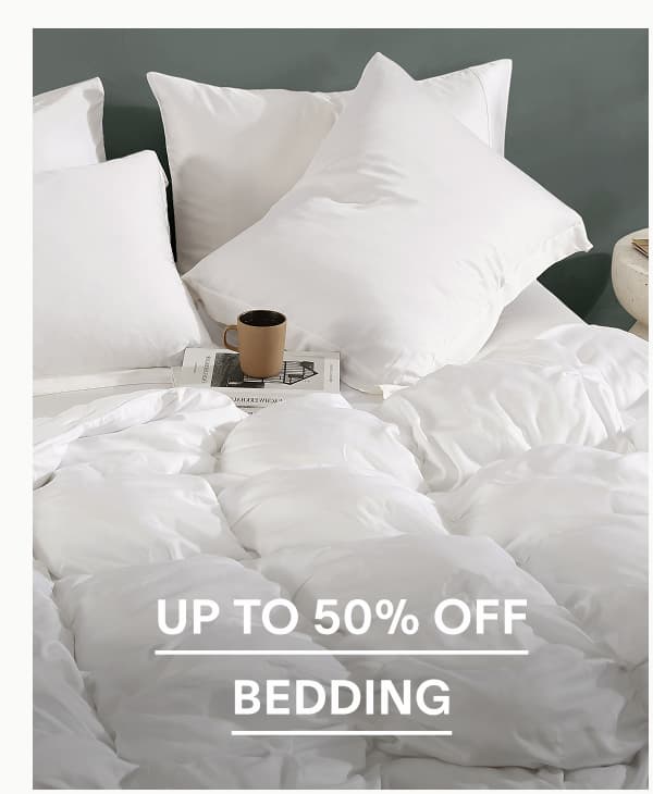 up to 50% off bedding