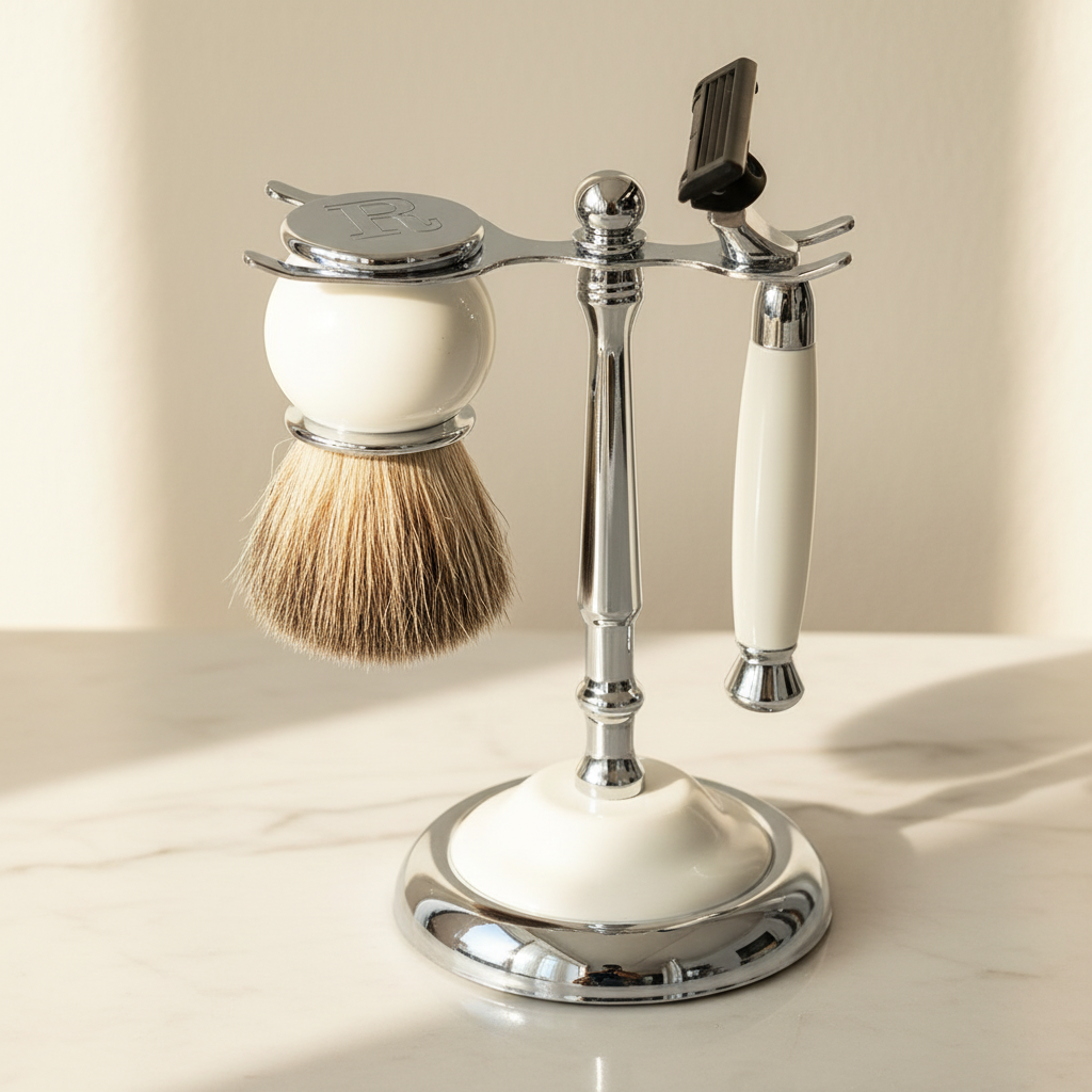 Personalized Initial Shaving Kit with leather detail — review from Sarah K.