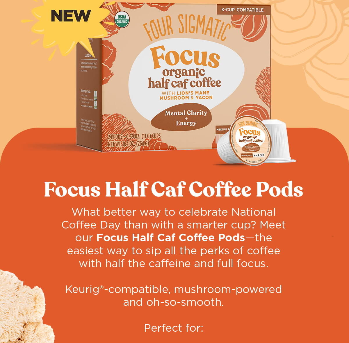 NEW Focus Half Caf Coffee Pods