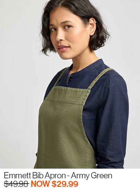 Emmett Bib Apron - Army Green